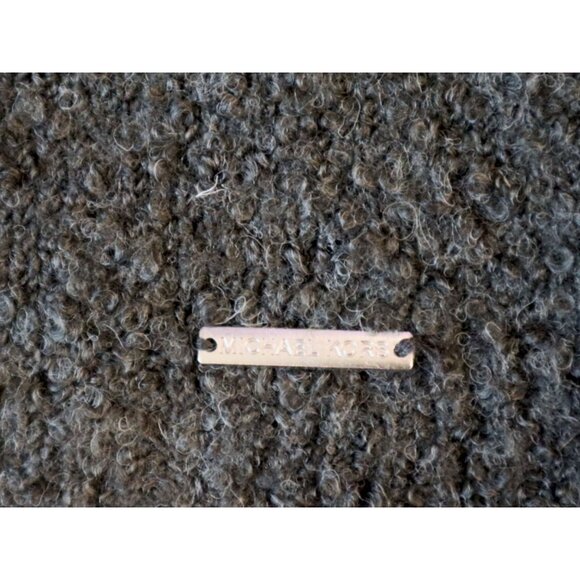 Michael Michael Kors Gray Bouclé Turtleneck Sweater L Minimalist Cozy Chic - Picture 3 of 9